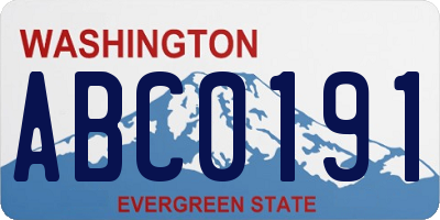 WA license plate ABC0191