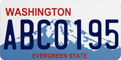 WA license plate ABC0195