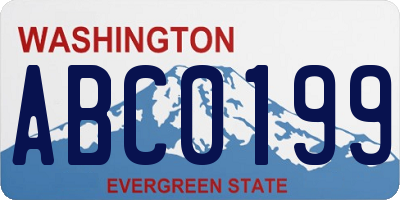 WA license plate ABC0199