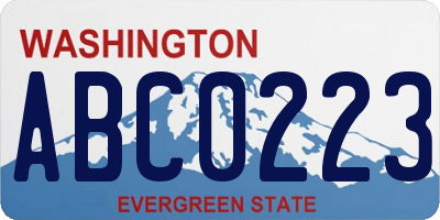 WA license plate ABC0223
