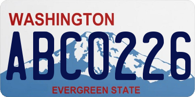 WA license plate ABC0226