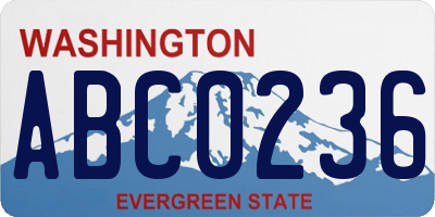 WA license plate ABC0236
