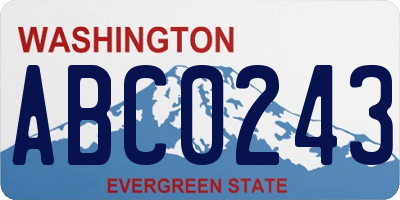 WA license plate ABC0243