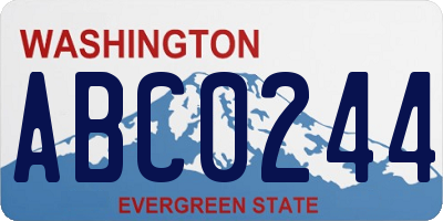 WA license plate ABC0244