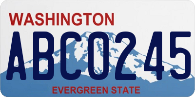 WA license plate ABC0245