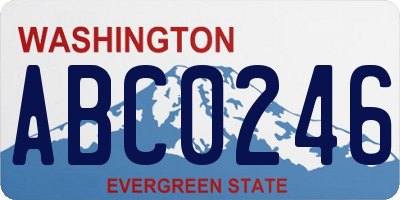 WA license plate ABC0246