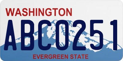 WA license plate ABC0251