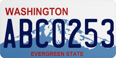 WA license plate ABC0253