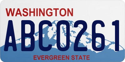 WA license plate ABC0261