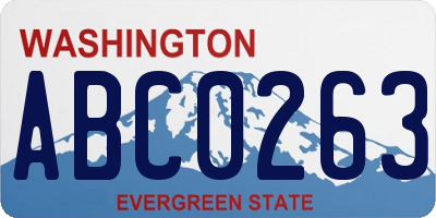 WA license plate ABC0263