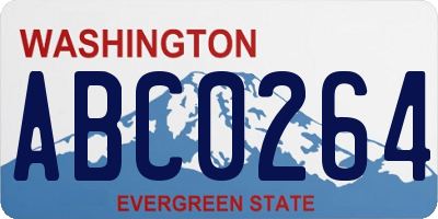 WA license plate ABC0264