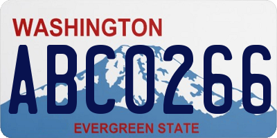 WA license plate ABC0266