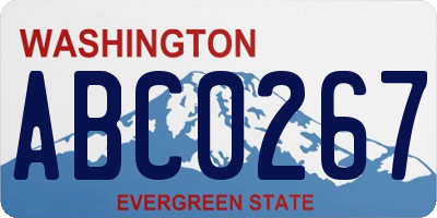 WA license plate ABC0267