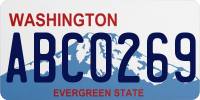 WA license plate ABC0269