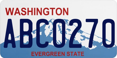 WA license plate ABC0270