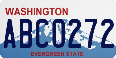 WA license plate ABC0272