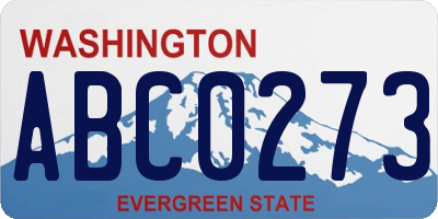 WA license plate ABC0273
