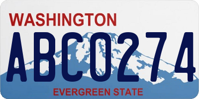 WA license plate ABC0274