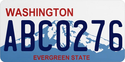WA license plate ABC0276