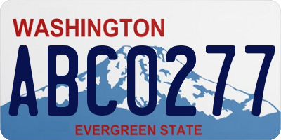 WA license plate ABC0277