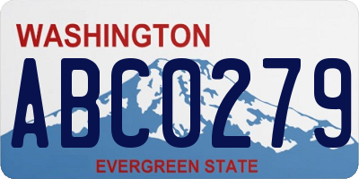 WA license plate ABC0279