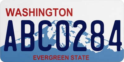 WA license plate ABC0284