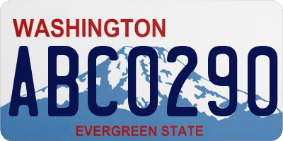 WA license plate ABC0290