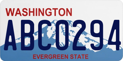 WA license plate ABC0294