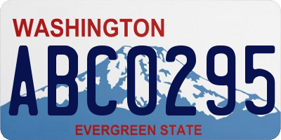 WA license plate ABC0295