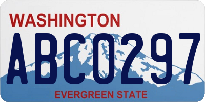 WA license plate ABC0297