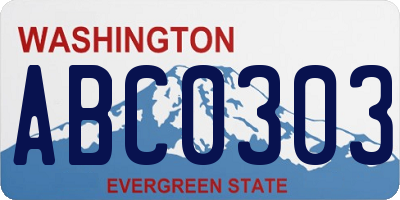 WA license plate ABC0303