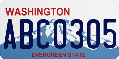 WA license plate ABC0305