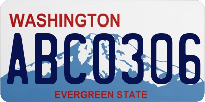 WA license plate ABC0306