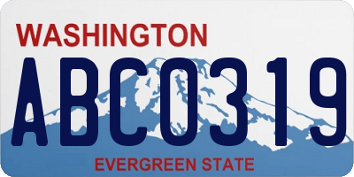 WA license plate ABC0319