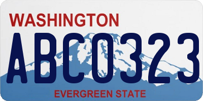 WA license plate ABC0323