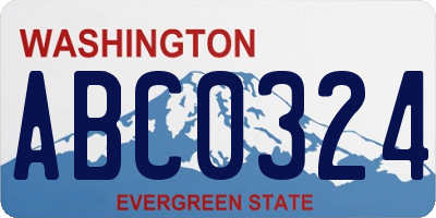WA license plate ABC0324