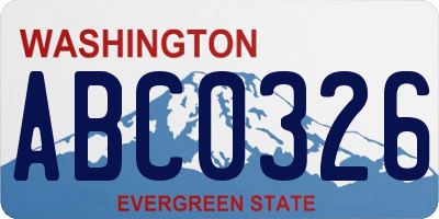 WA license plate ABC0326