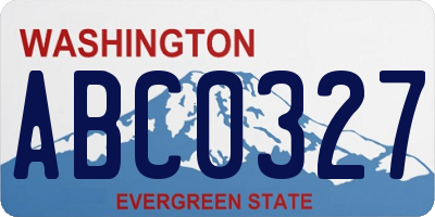 WA license plate ABC0327