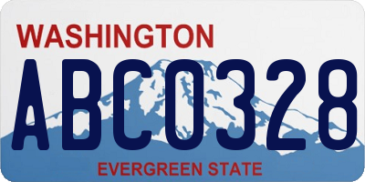 WA license plate ABC0328