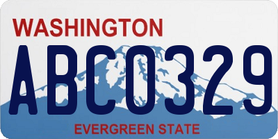 WA license plate ABC0329