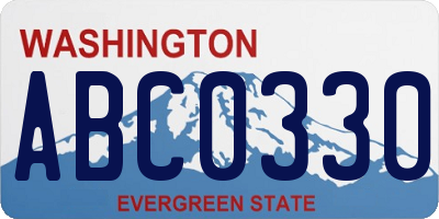 WA license plate ABC0330