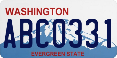WA license plate ABC0331