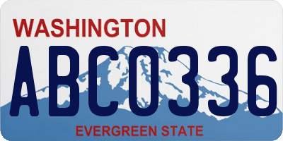WA license plate ABC0336