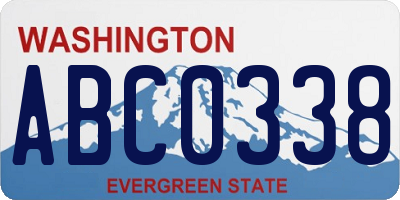 WA license plate ABC0338