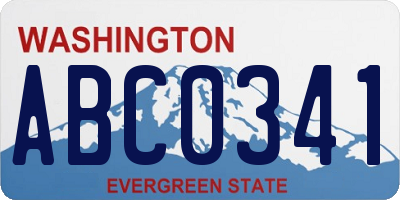 WA license plate ABC0341