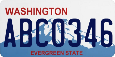 WA license plate ABC0346