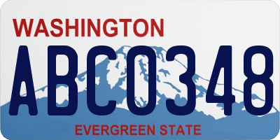 WA license plate ABC0348