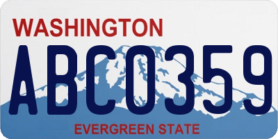 WA license plate ABC0359