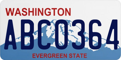 WA license plate ABC0364