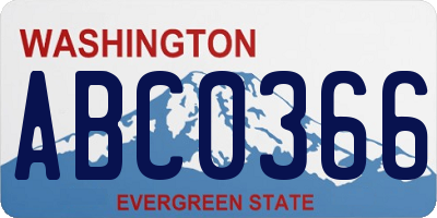 WA license plate ABC0366